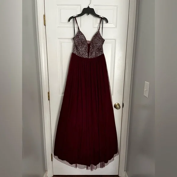 Xtraordinary | Dresses | Burgundymaroon Prom Dress Size Small | Poshmark